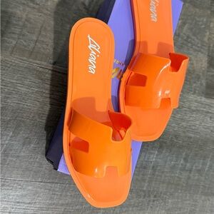 Women's Orange Slide Sandals